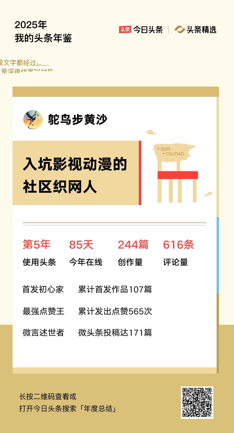 重磅上线！我的年度鉴定结果是“入坑影视动漫的社区织网人”，你的结果又是什么？快来