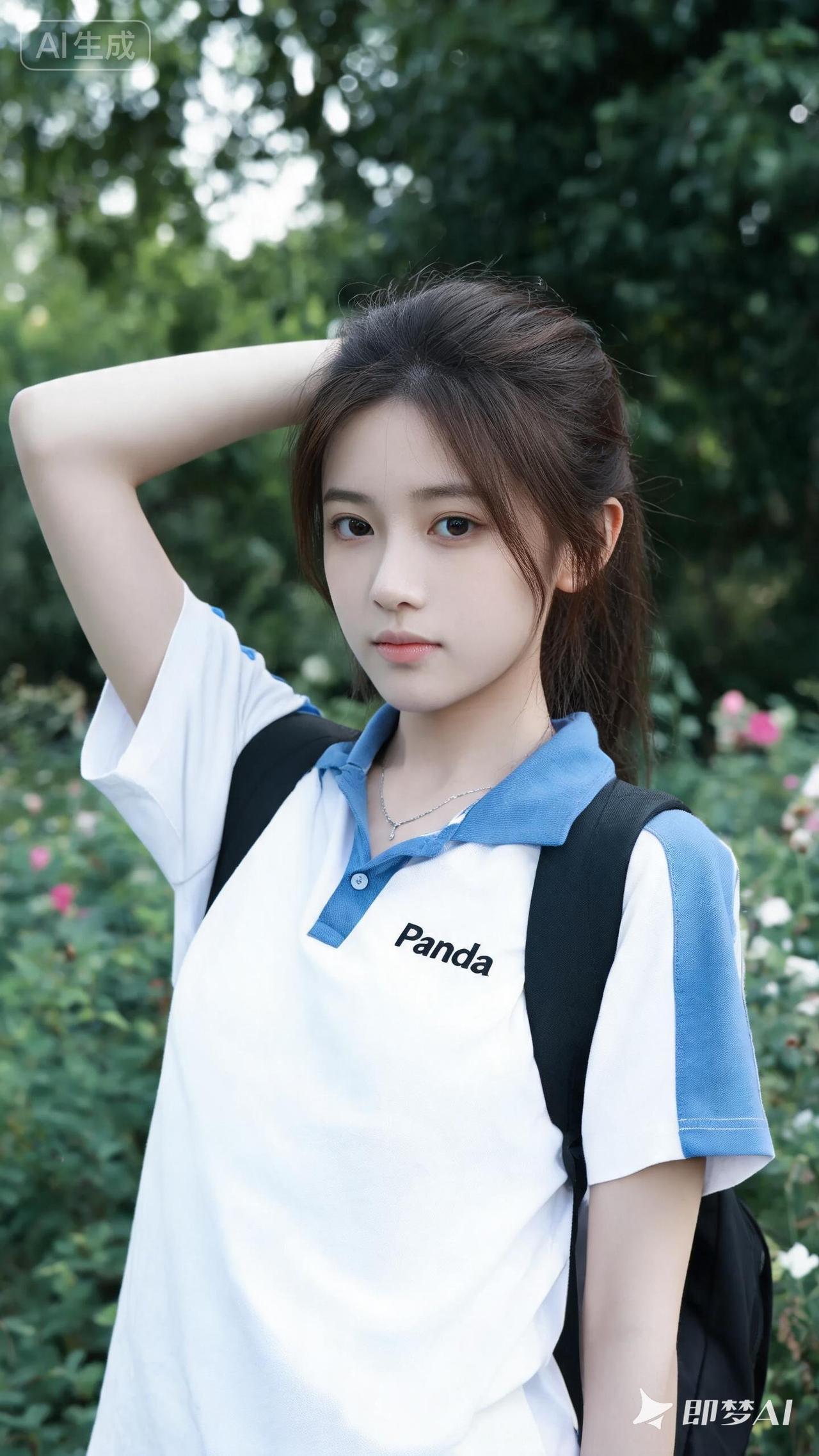 元气少女穿搭指南：Panda T恤+背包，清新自然！🌿💕