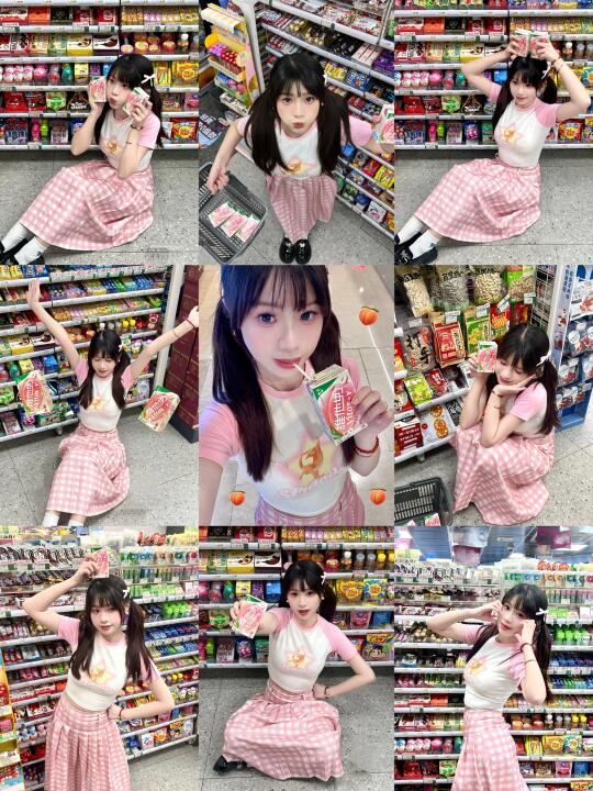 存一些便利店拍照姿势and新品白桃味🍑维他奶好出片！ 便利店拍照好适...