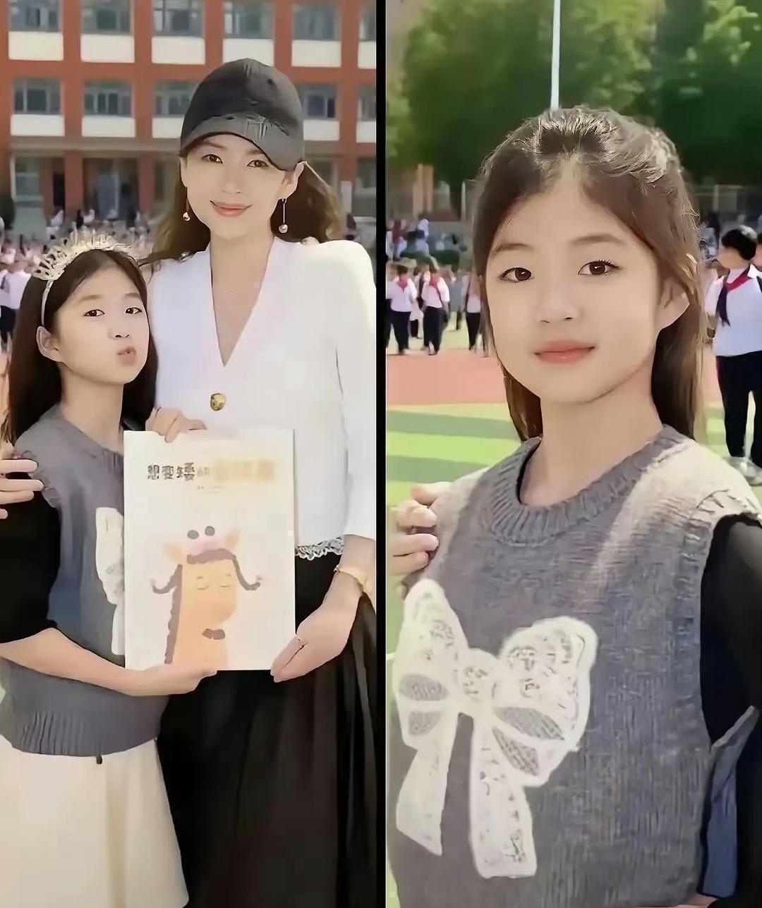 章子怡的女儿醒醒已经十岁了，长得好漂亮 