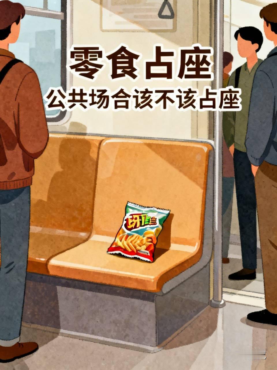 最近"零食占座"这事吵得挺火，有人说座位是给人坐的，不是放零食的；也有人说我花钱