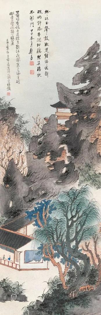 郑午昌，一代宗师，擅长山水与花卉人物画，风格自由不受束缚，融合传统与现代、东方与