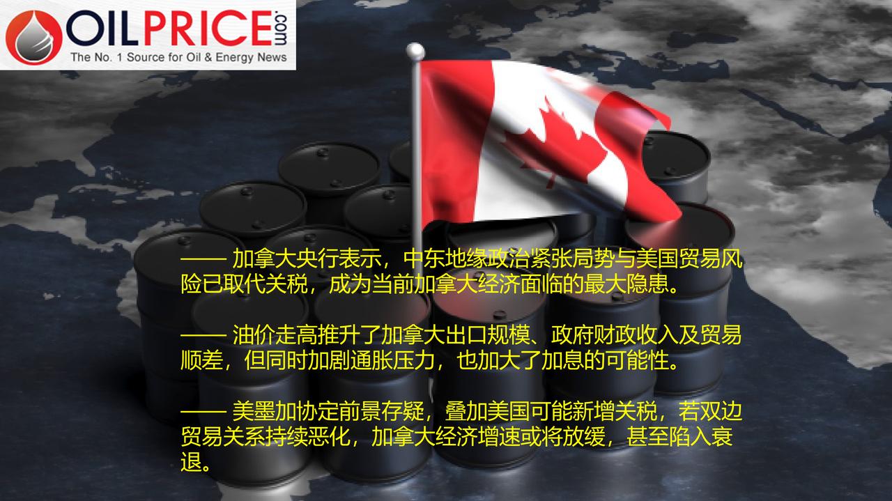 加拿大经济：夹在石油红利与贸易争端之间

加拿大央行近期发布的市场参与者调查指出