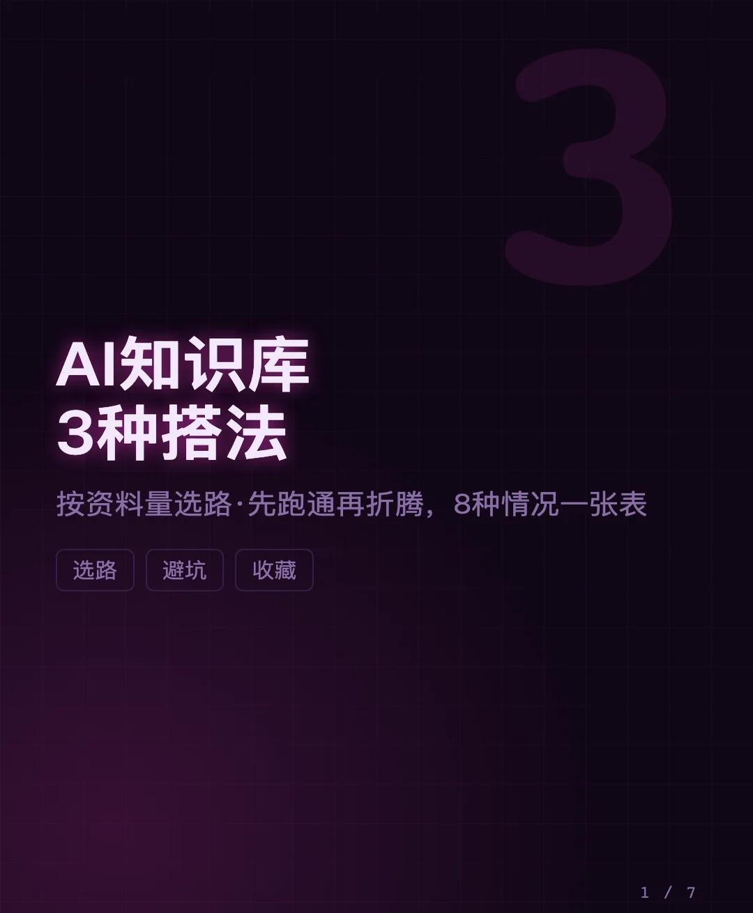AI知识库3种搭法，按资料量选
想要给人工智能输入自身的许多资料，使得人工智能在