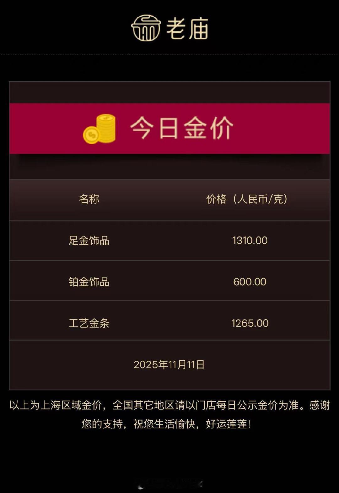 【金饰价格飙升至1310元】金饰价格一夜猛涨37元美东时间11月10日，贵金属飙