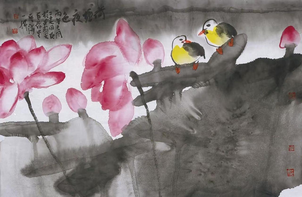徐州胡云海写意荷花。国画传承 书画是一种修养 花鸟作品收藏 国画荷花