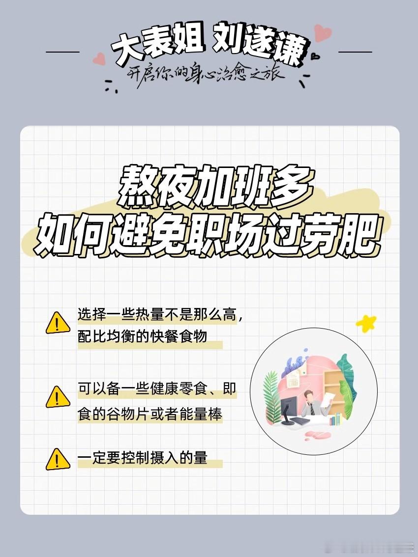 熬夜加班多，如何避免职场过劳肥？  先心疼因为熬夜加班的盆友们1⃣️分钟，包括大