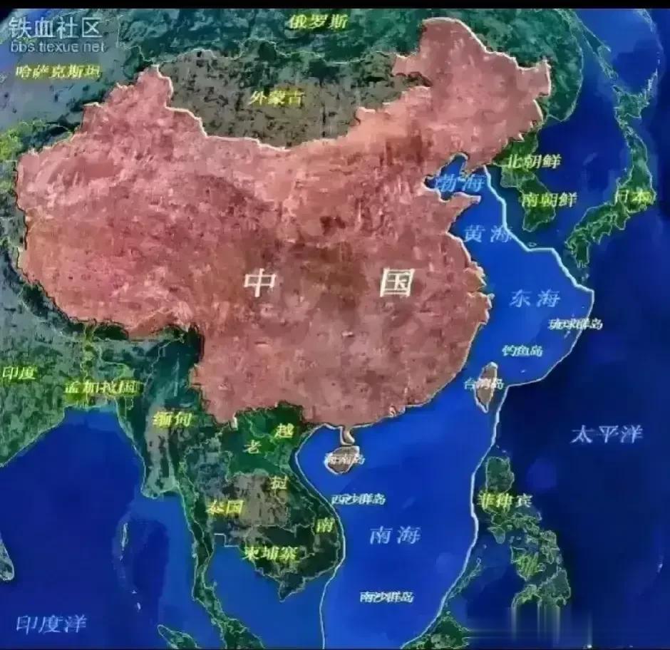 这是目前中国地图最完整的地盘，万事俱备只欠台湾回归，此图没有一点是外人的    