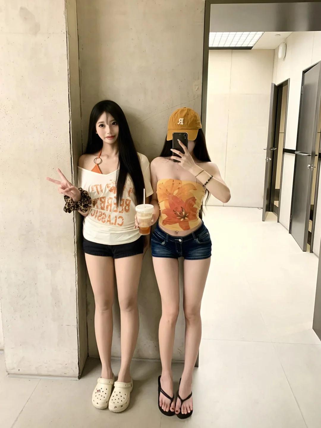 和姐妹约会的3套look