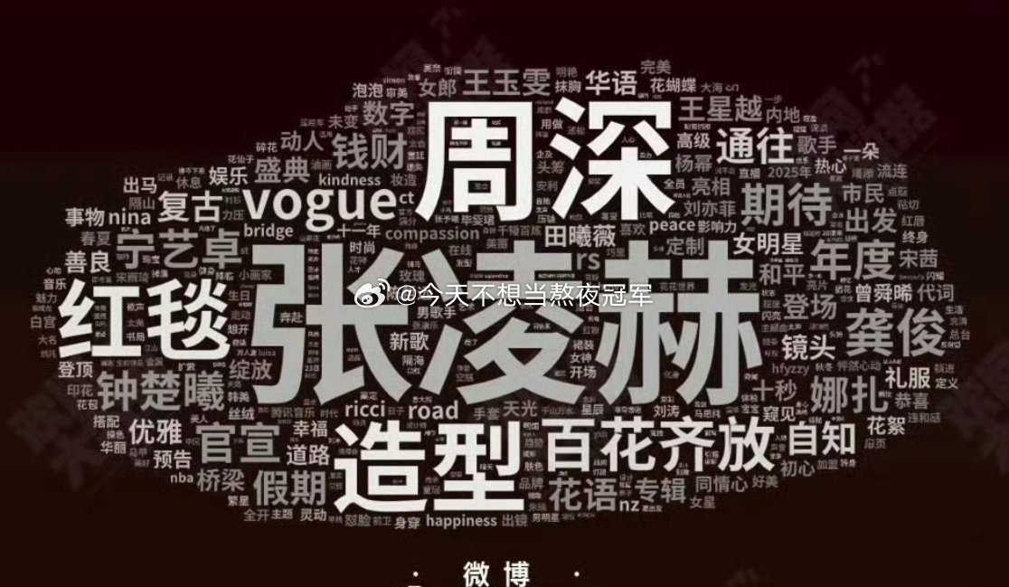 vogue盛典各平台词云🈶，第一眼看到谁了[收到]大眼：张凌赫 周深 龚俊 视