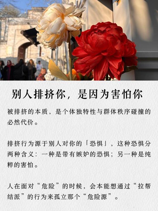 别人排挤你，是因为害怕你