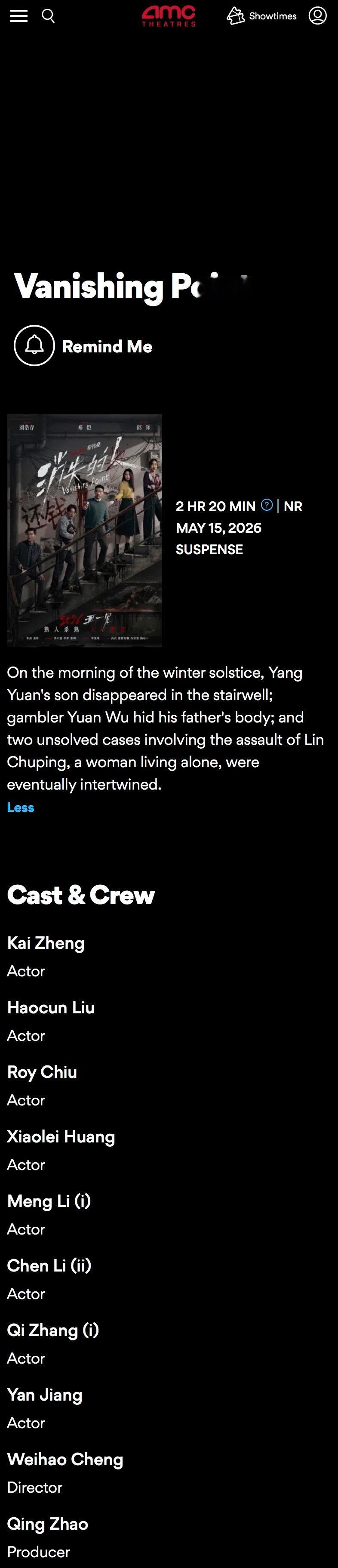 【北美资讯:电影消失的人北美公映 】据美国院线MAC THEATRE官网显示，郑