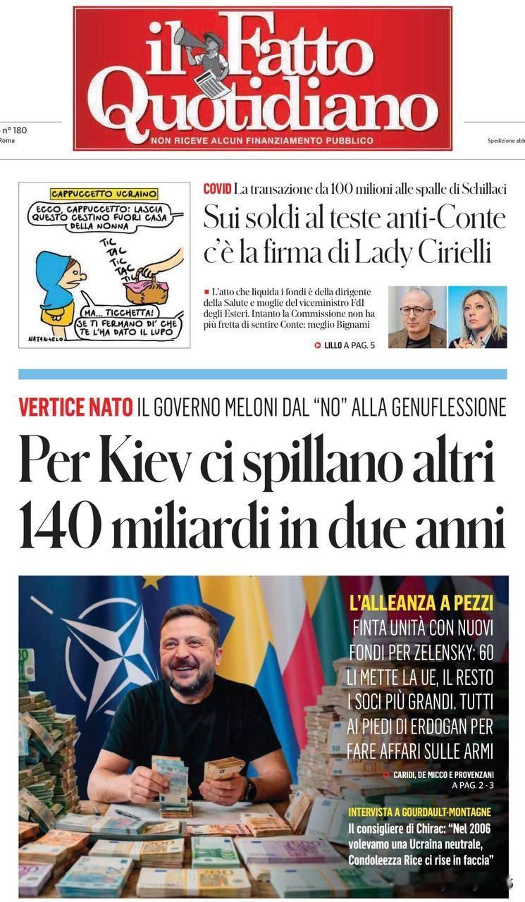 🇮🇹“未来两年，他们要从我们这里再榨取1400亿资金用于支援基辅。”这是意大