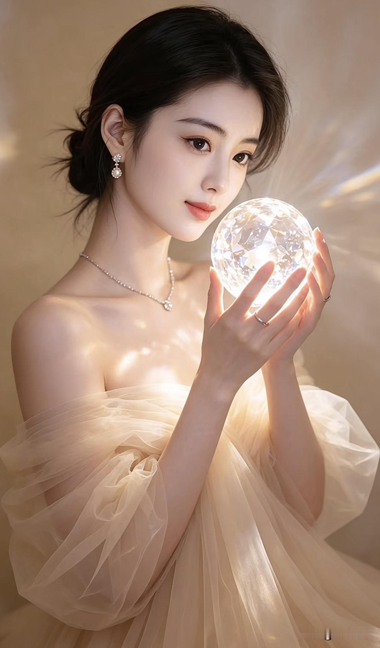 梦幻仙女✨ 手持璀璨水晶球，优雅迷人仙女粉水晶手串 紫色莲花水晶球 紫色莲花水晶