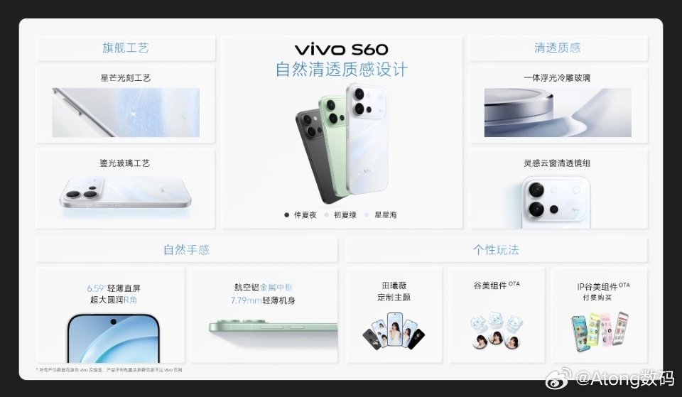 vivo S60新品发布星星海、初夏绿、仲夏夜三个配色你最心水哪个？ 