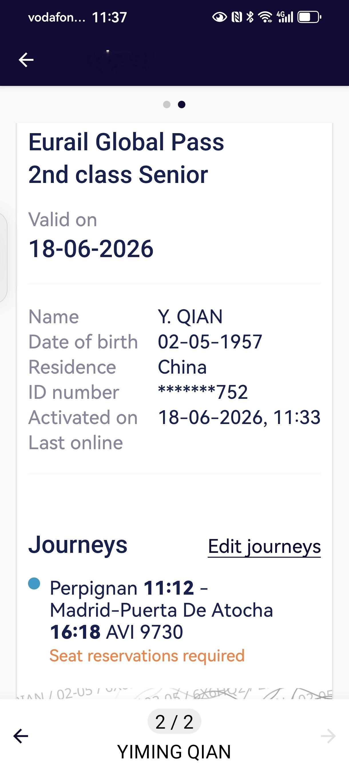 欧铁之旅第三站：马德里。我们乘坐的AVI9730高铁，经停站有巴塞罗那。7年前欧