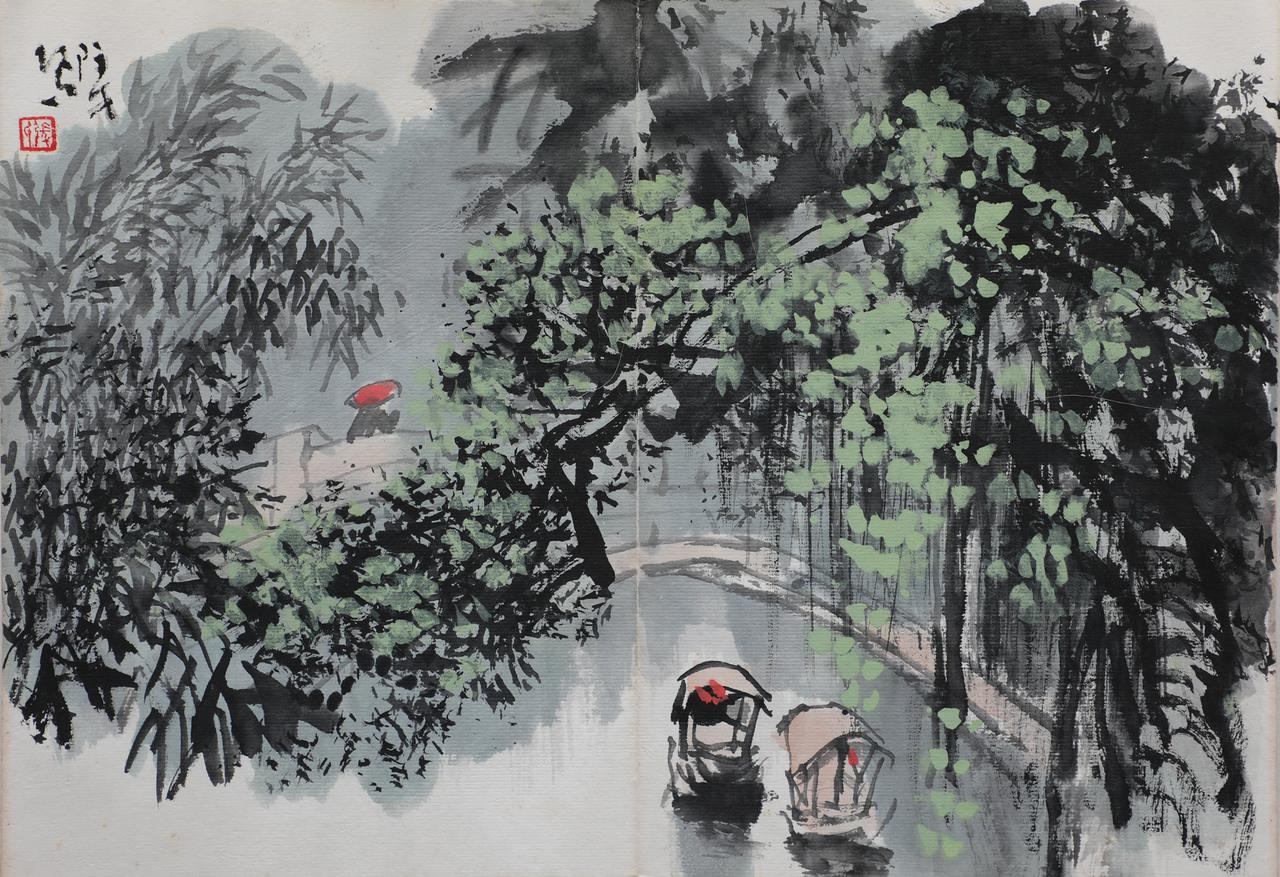 中国写意山水画上色需要注意的四个要点。

写意山水画讲究“水墨为上”，但也并不排