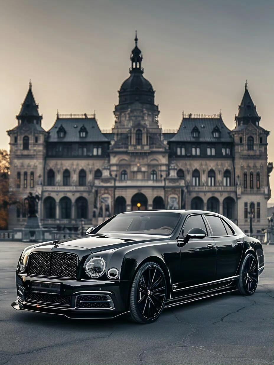 宾利的气质与古堡真是绝配，黑色的绅士，城堡的主人。