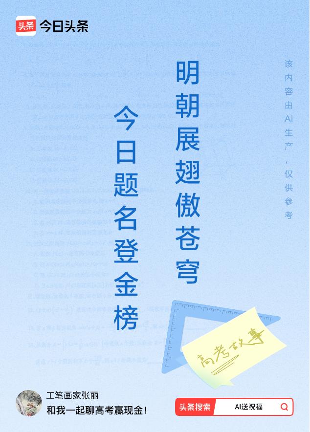 诗词对联送祝福上联：今日题名登金榜，下联：明朝展翅傲苍穹。我正在参与【诗词对联送