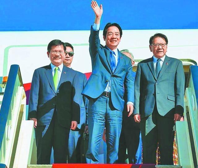 上午10点38分，赖清德搭乘的斯威士兰国王专机，落地台北桃园国际机场，整个返程，