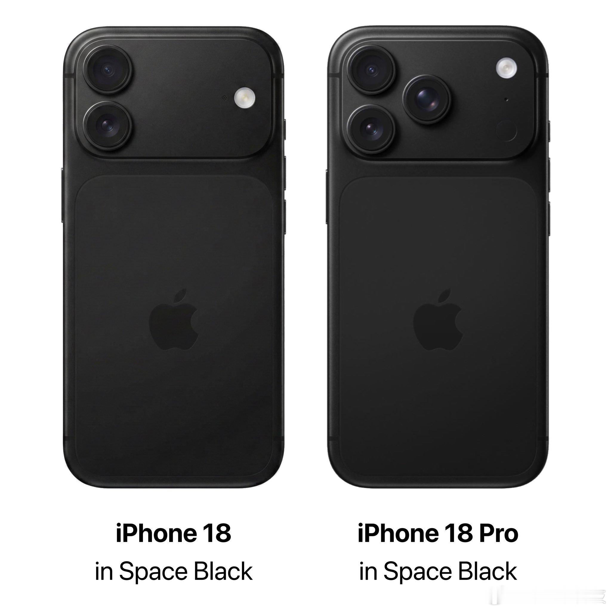 iPhone18系列外观出炉 感觉还是标准版的变化更大，Pro版没啥变化啊 