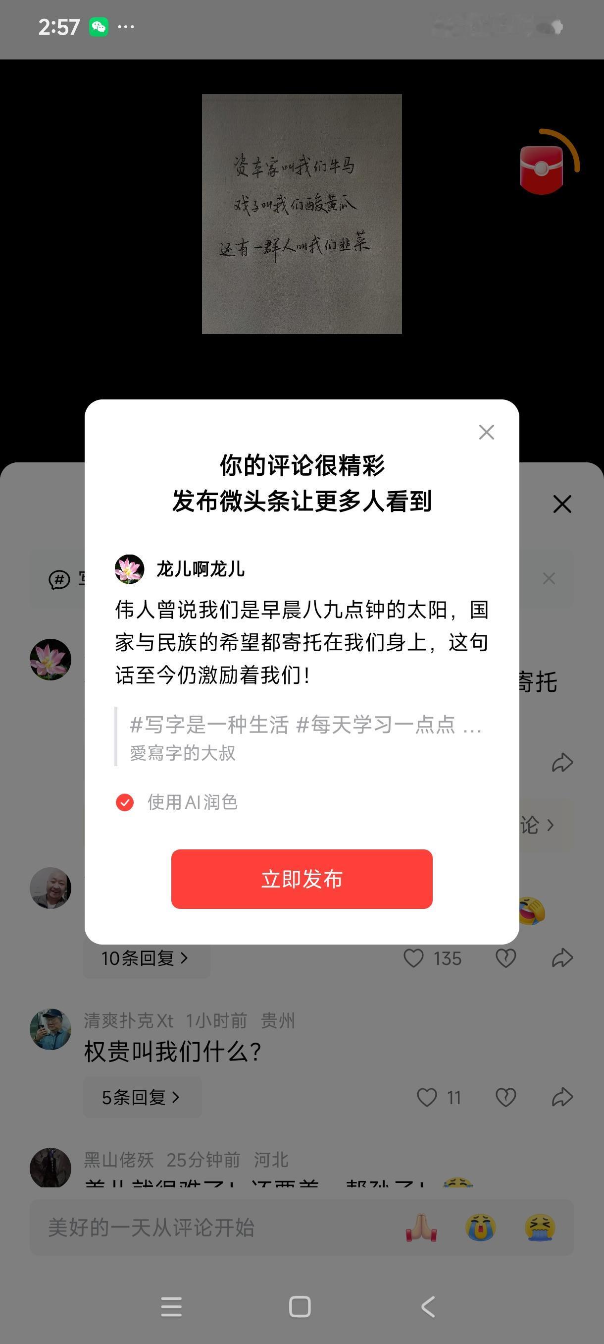 伟人曾说我们是早晨八九点钟的太阳，国家与民族的希望都寄托在我们身上，这句话至今仍