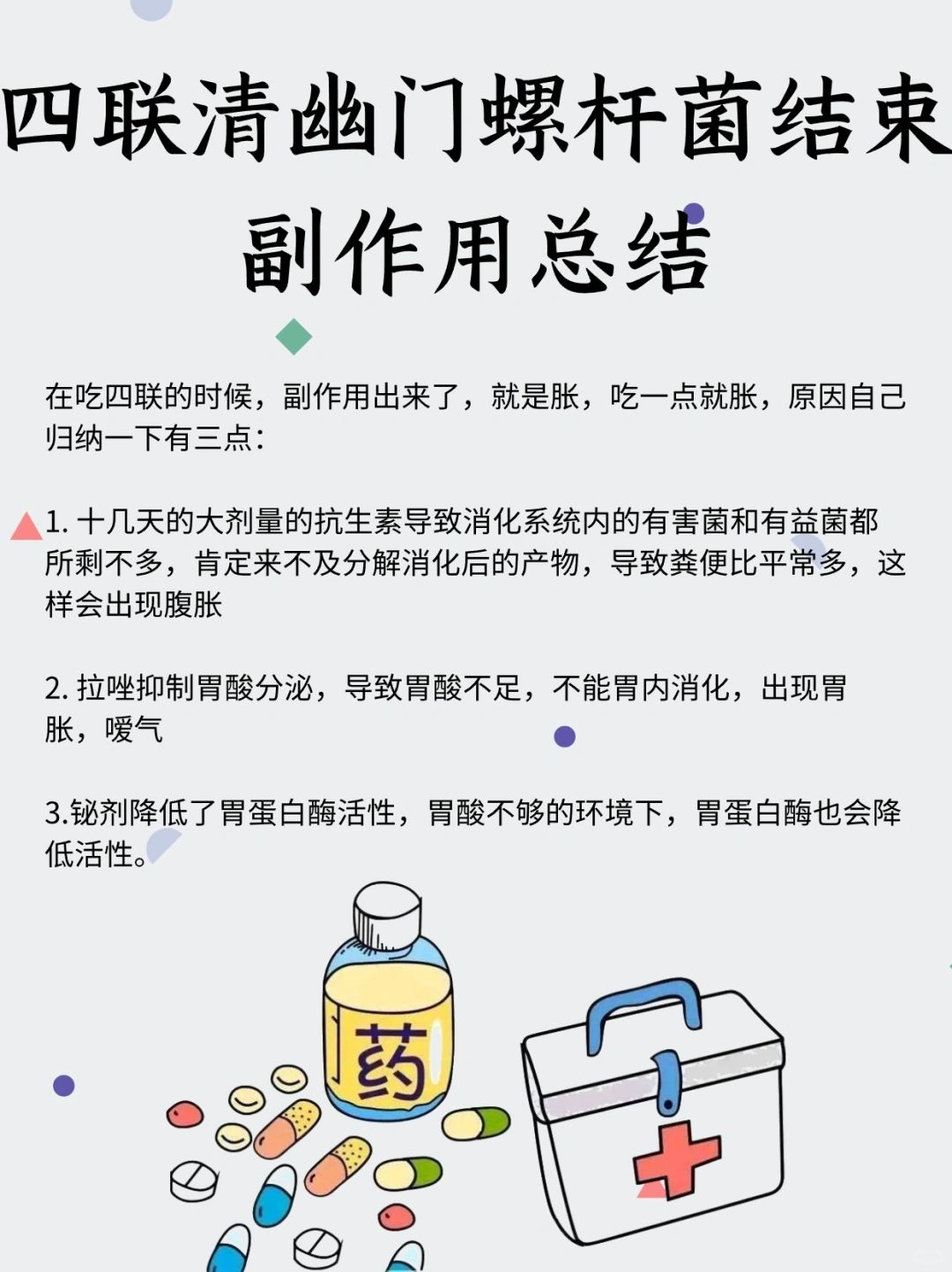 四联清幽门螺杆菌结束副作用总结