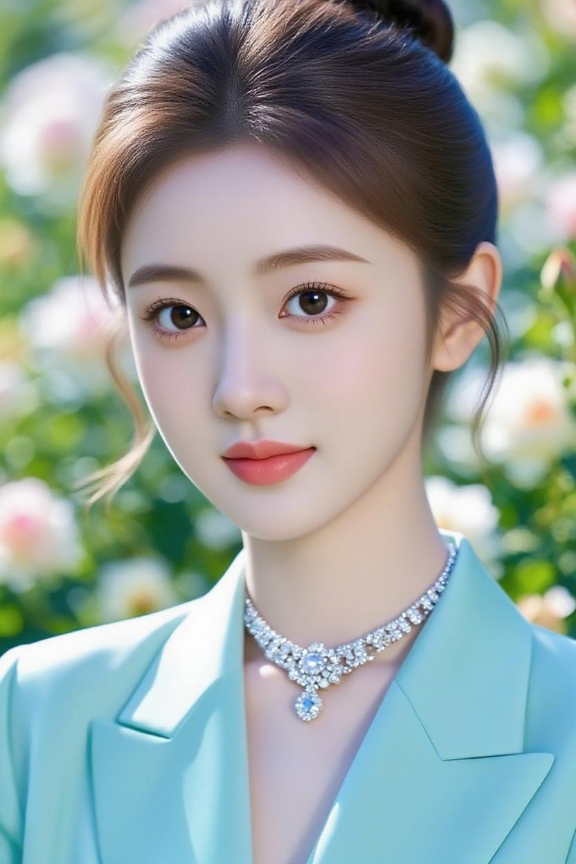 玉人如花，娇颜似玉。