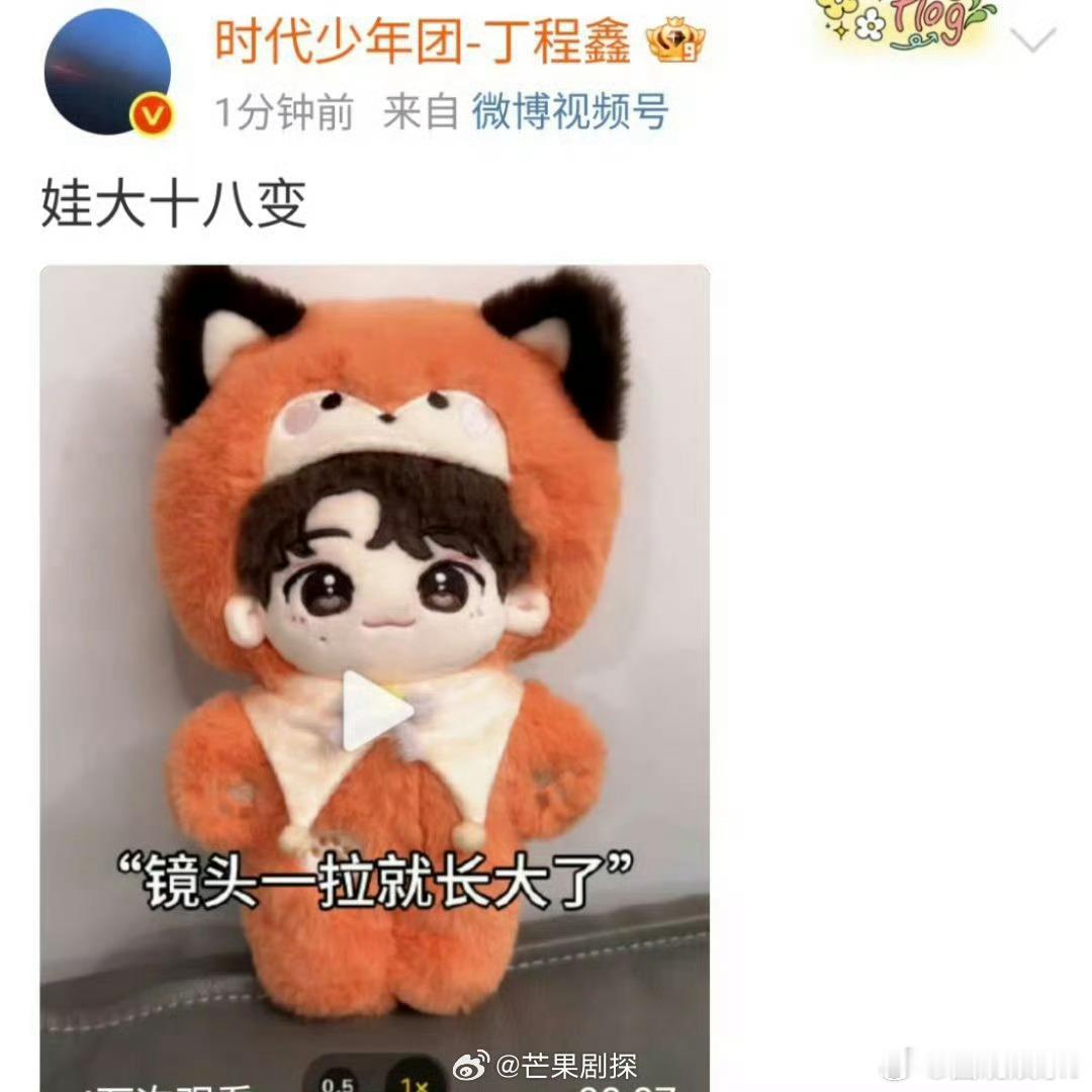 丁程鑫晒个人的棉花娃娃丁程鑫晒个人娃娃 娃大十八变，越变越好看 
