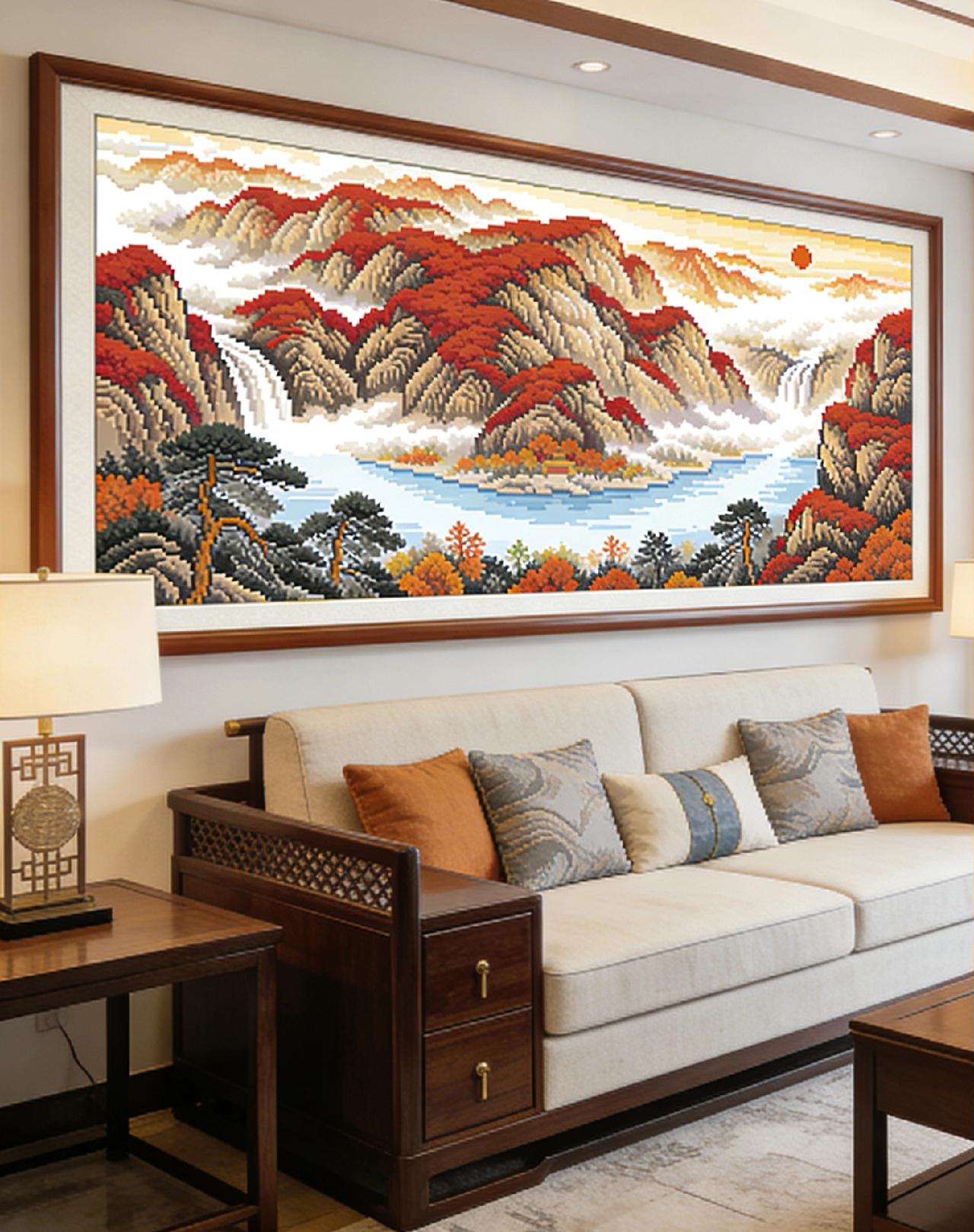 客厅挂什么图案的十字绣比较好看
 
客厅作为家里的门面，十字绣选对不仅显格调，还