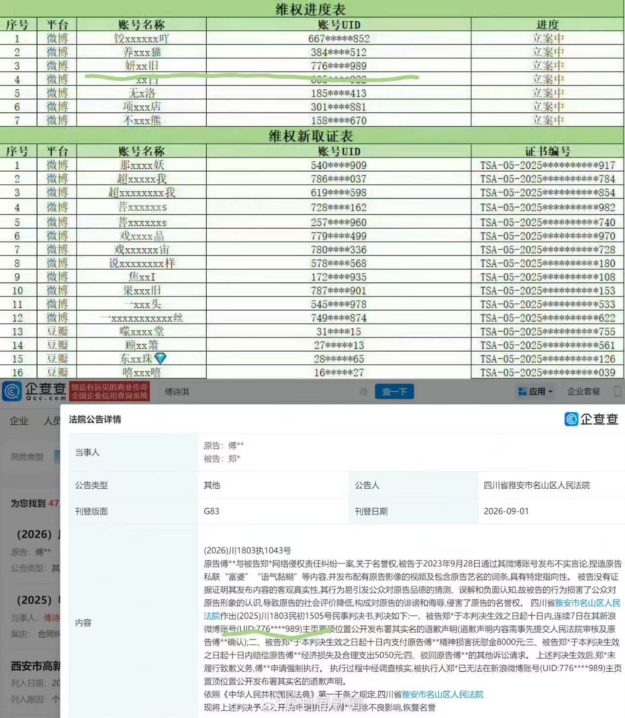 支持成毅维权 告到底不和解 名单上的墨子一个一个来 颤抖吧[微笑]成毅申请强执黑