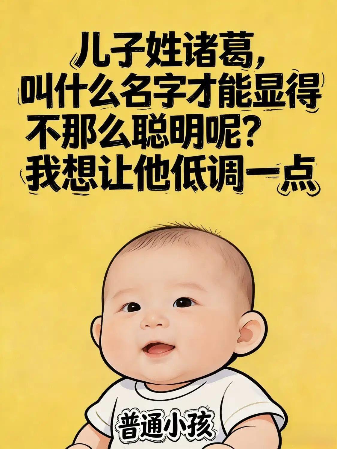 姓诸葛，儿子叫什么名字才能显得不那么聪明呢？因为想让他低调一点。