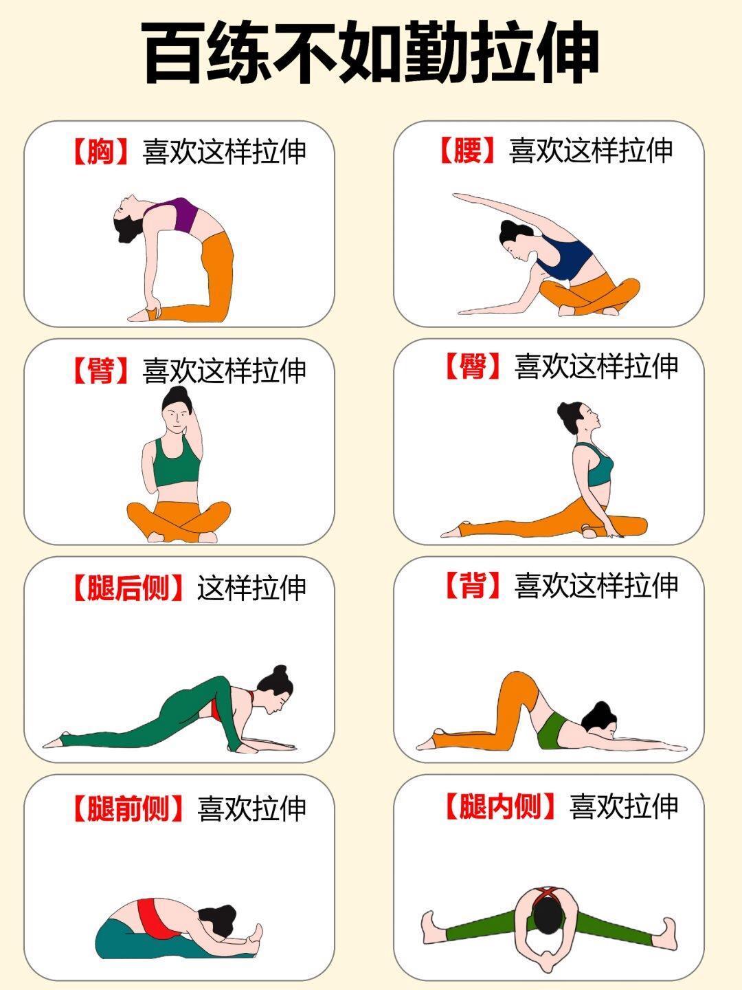 百练不如勤拉伸💪百炼成钢，不如一拉到位！🧘‍♀️瑜伽拉伸，效果倍增！🌟朋友