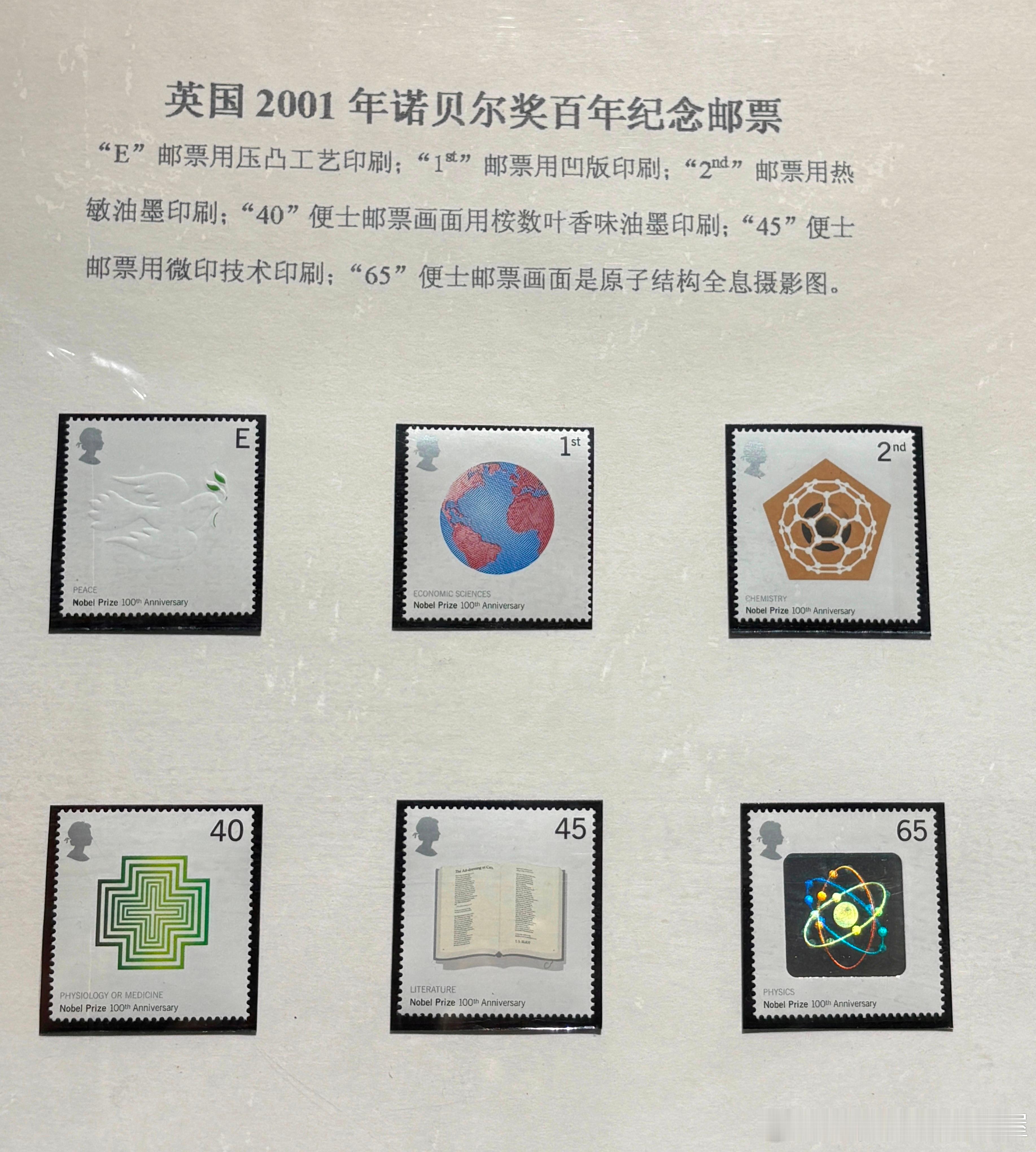 2001年英国诺贝尔奖百年纪念邮票历史影像 ​​​