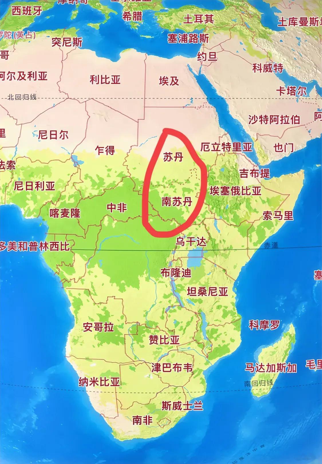 “2011年南北苏丹分离时，美国支持南苏丹，不公正的介入使苏丹失去了位于南方占全