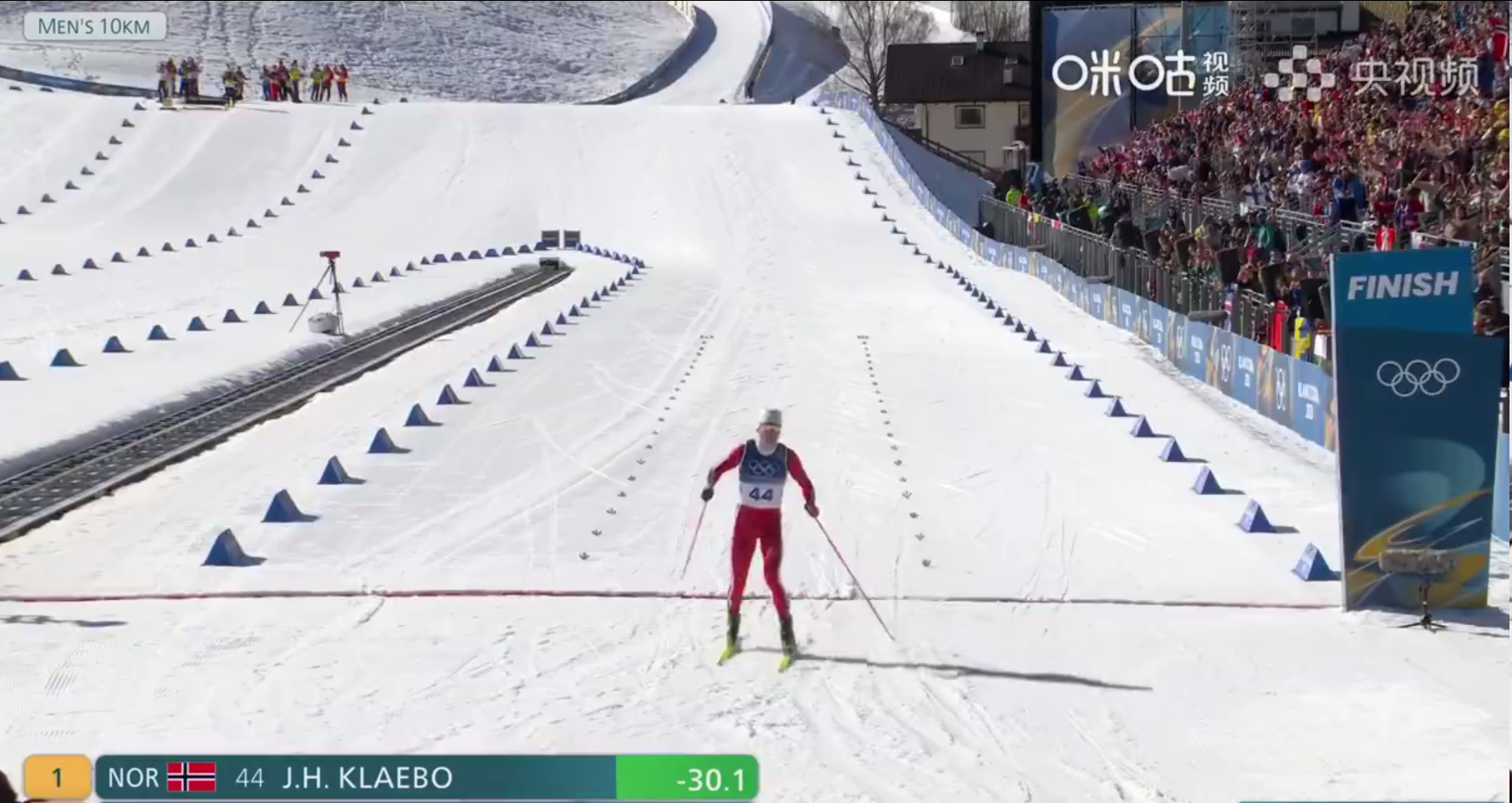克莱博奥运第八金越野滑雪男子10公里间隔出发自由技术，挪威越野滑雪传奇人物克莱博