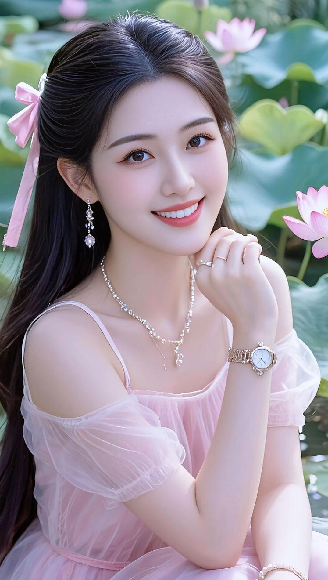 AI荷塘清新写真