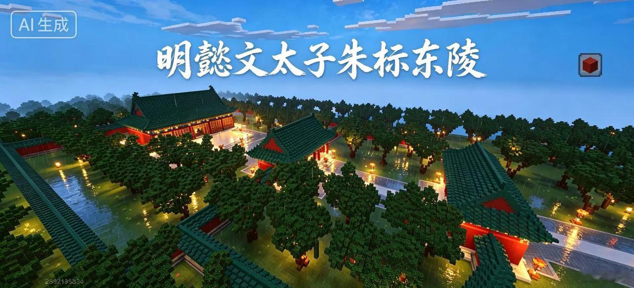 我的世界明孝陵二期部分。本部分主要复原明懿文太子朱标的东陵和孝陵神道。具体建筑为