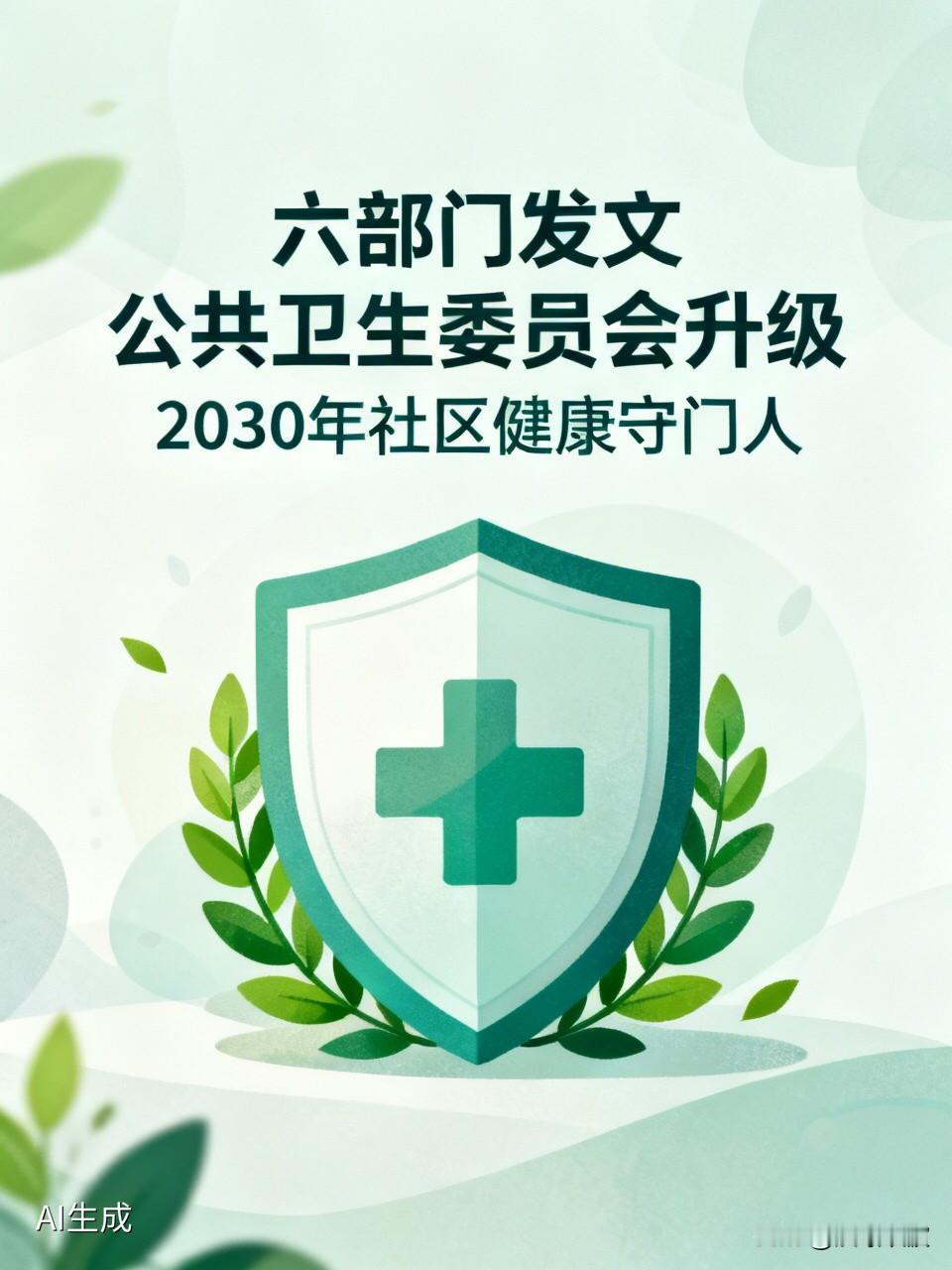 六部门最新发文！公共卫生委员会升级，2030年每个社区都将有健康“守门人”

 