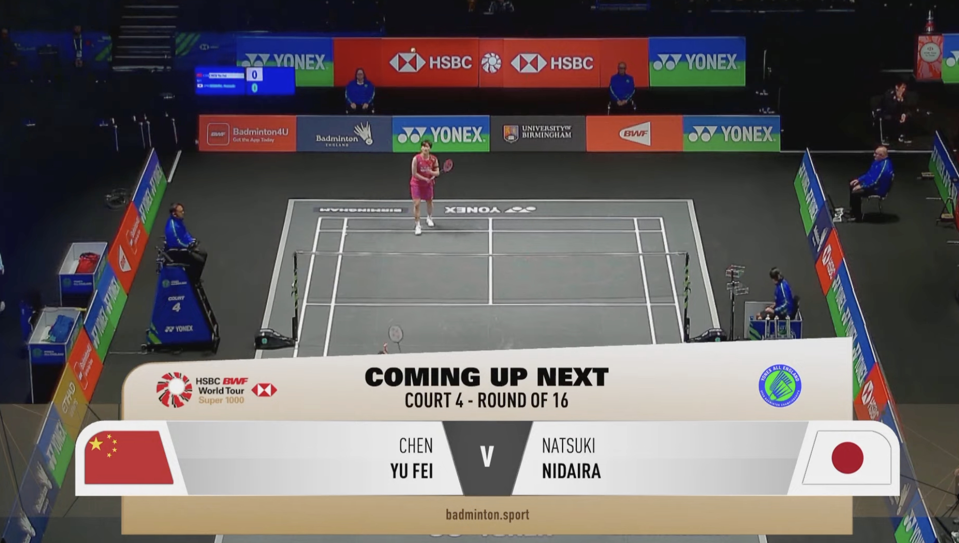 陈雨菲🇨🇳 vs 🇯🇵仁平菜月，比赛马上开始！2026全英羽毛球公开赛中