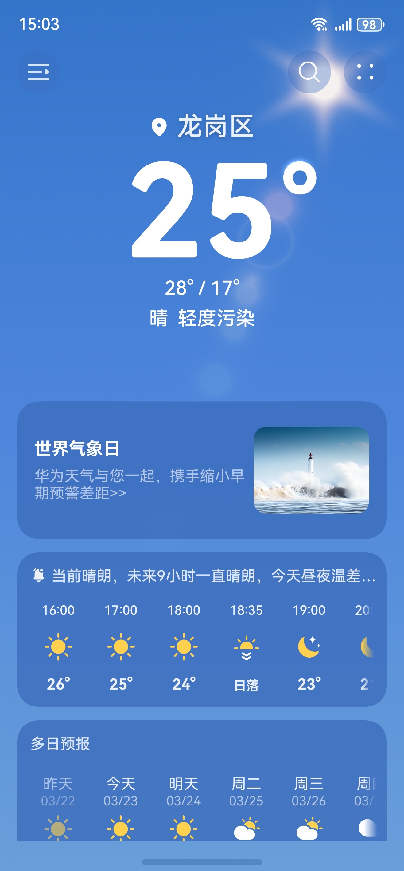 今天深圳天气真不错，刚在外面待了一会，身上就湿黏黏的了  ​​​