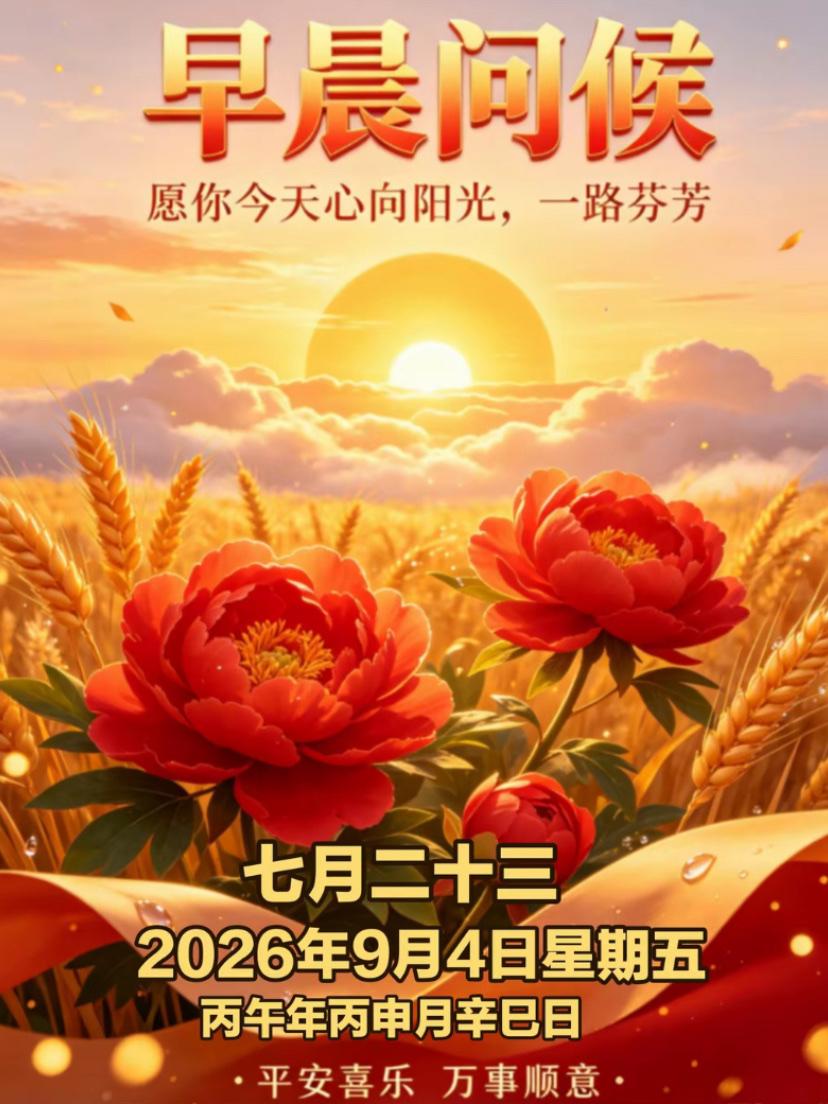 [福]2026./9月4日，浅秋和顺向暖，岁月静好安康常伴[福]

🌅🍁熹微