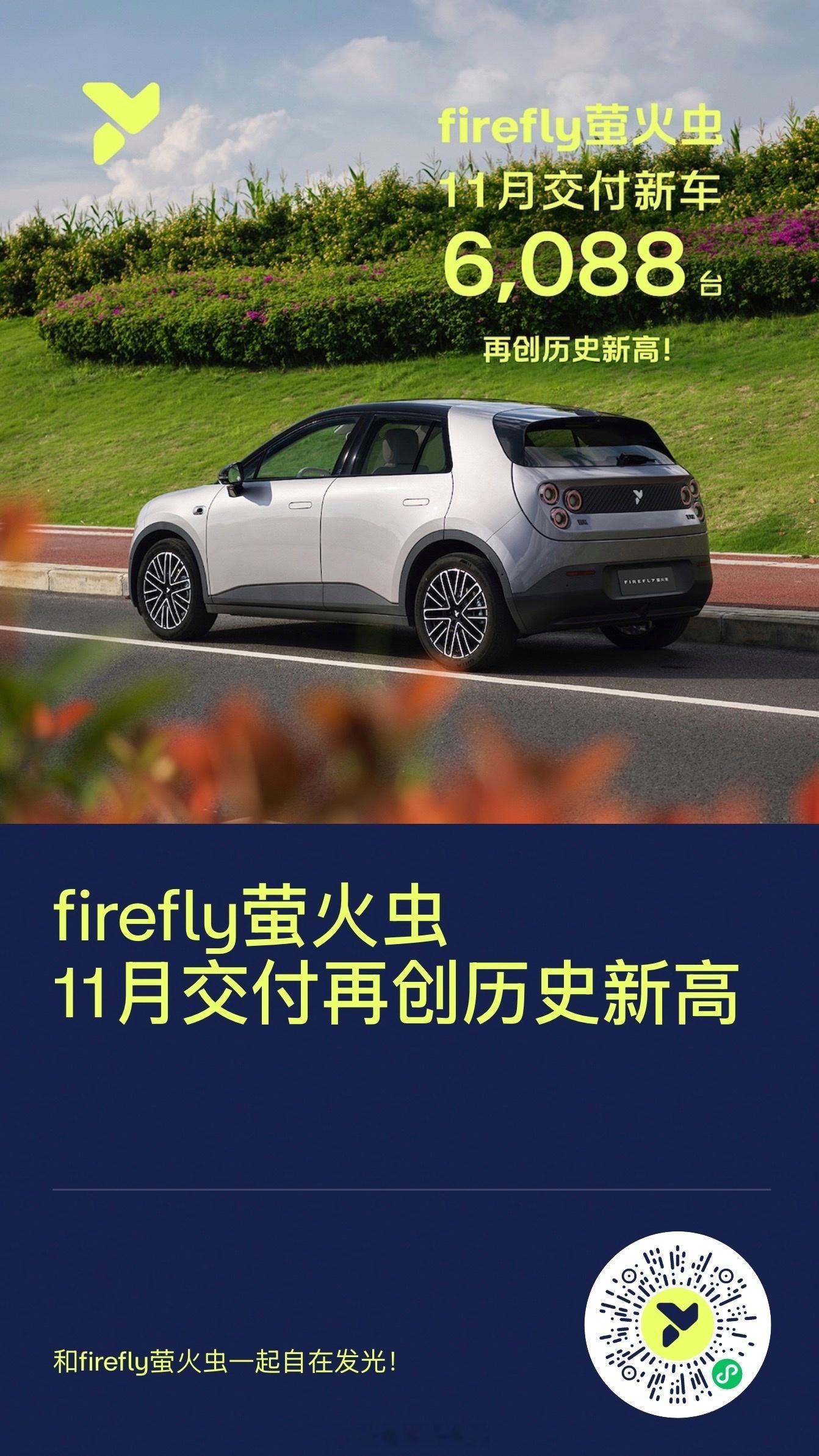 萤火虫11月交付再创新高，来到了6000+台。回头看看当年的“神车”飞度，如今已