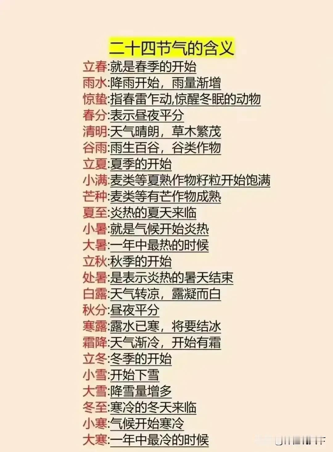 终于有人把二十四节气的含义整理出来了，赶紧收藏起来备用吧！