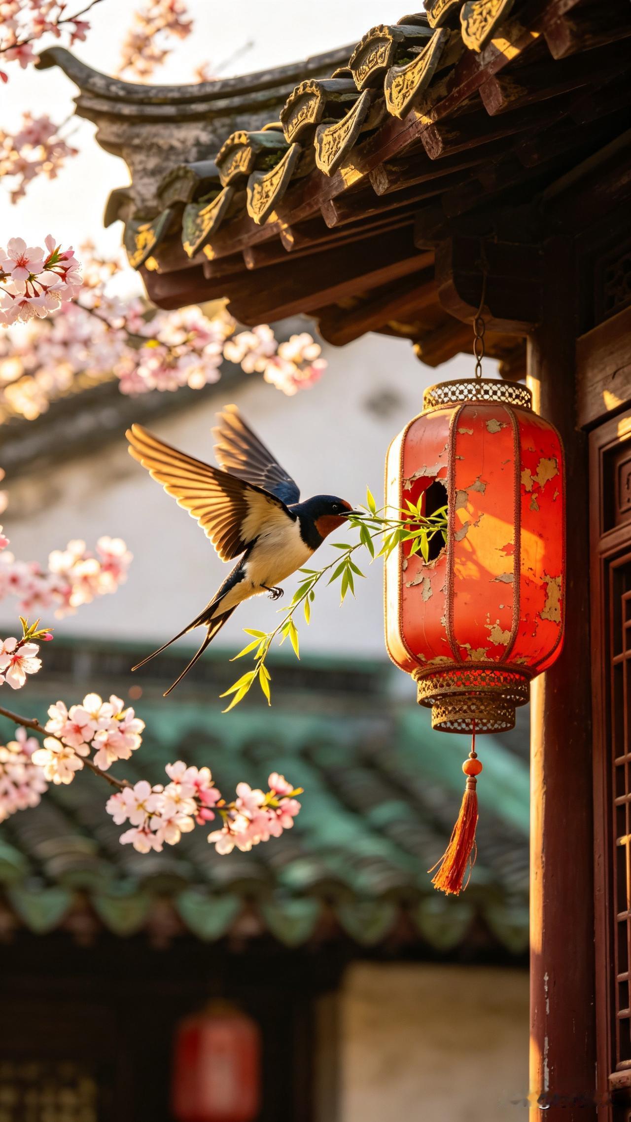 春来日渐暖，檐下燕归来，满眼都是温柔的人间好光景。
闲来凑一句春日私藏好联，不整