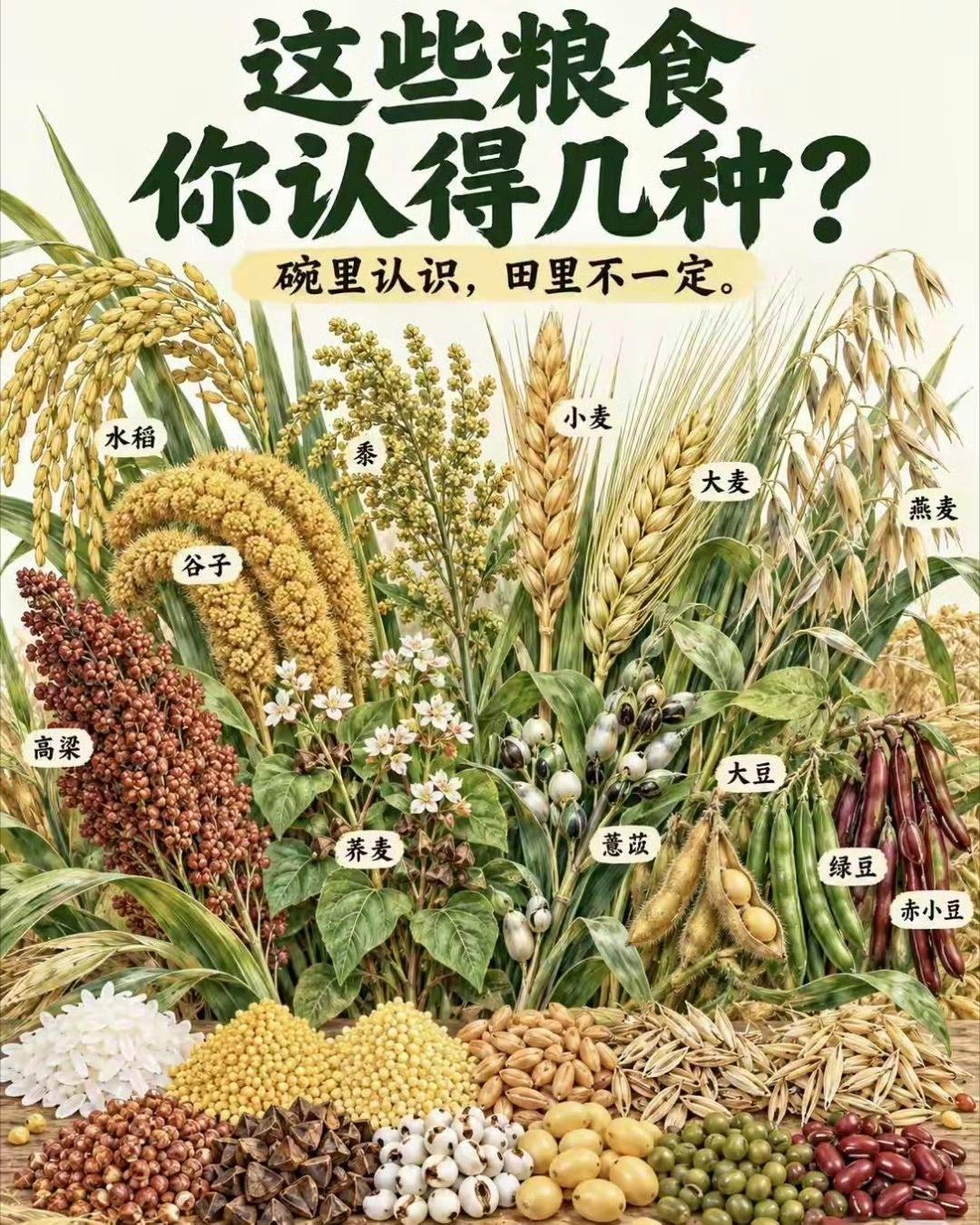 这些粮食，
你认得几种？