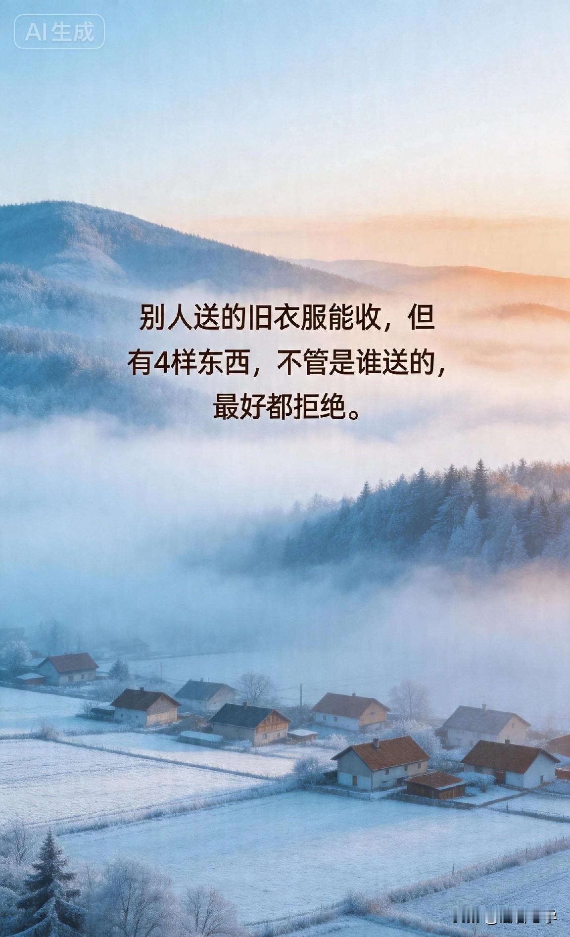 别人送的旧衣服能收，但有4样东西，不管是谁送的，最好都拒绝。

你家里有没有这种