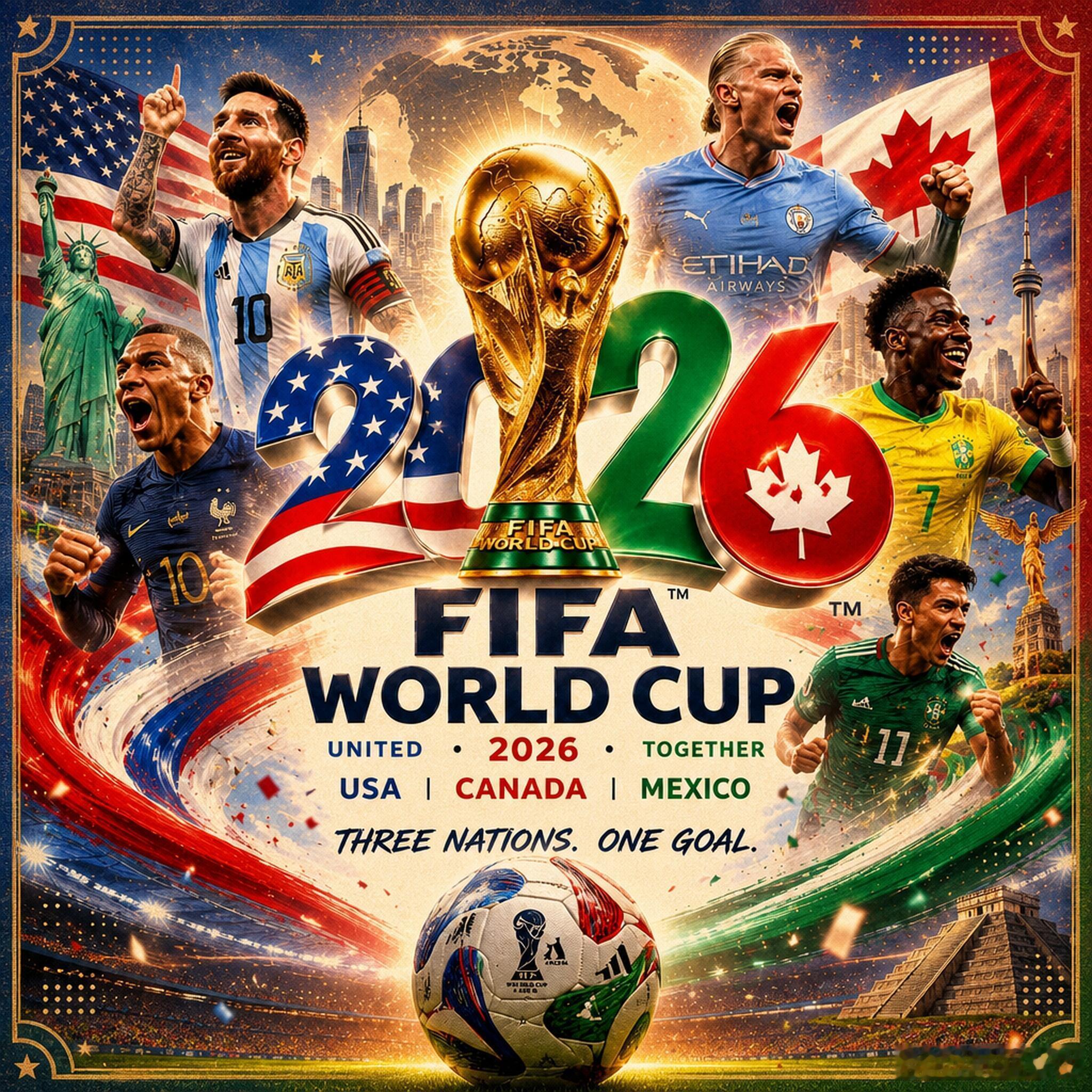 ⚽四年之约将至，2026美加墨世界杯即将燃动绿茵赛场！很荣幸受邀成为微博【点亮国