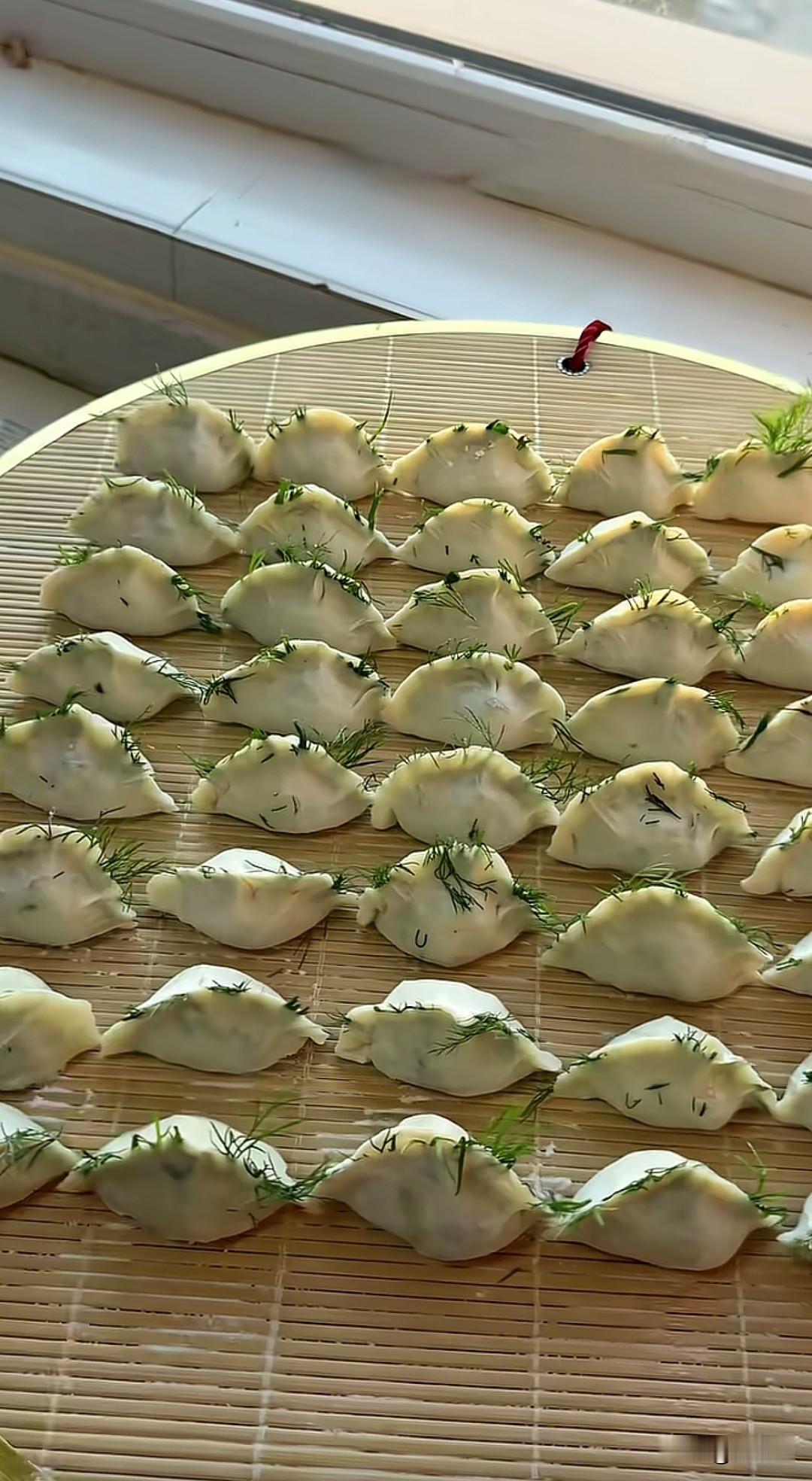 这是饺子没包好？还是饺子长了草？[捂脸]不过饺子馅儿从外面可以一目了然。[耶]家