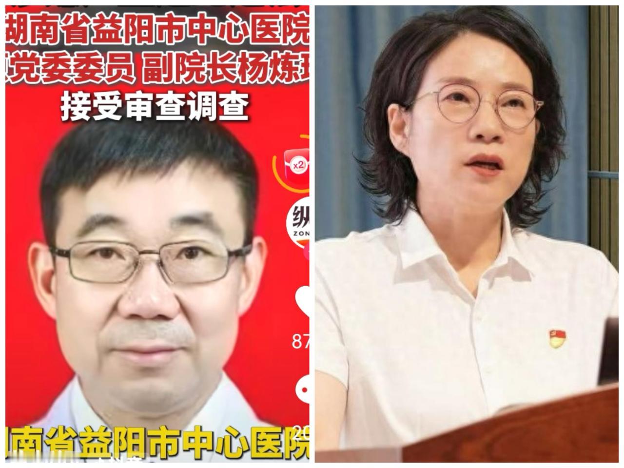 益阳市中心医院还在发酵？前年是书记兼院长胡丽，这次是原副院长杨炼球！

2人虽在